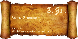 Bart Zsombor névjegykártya